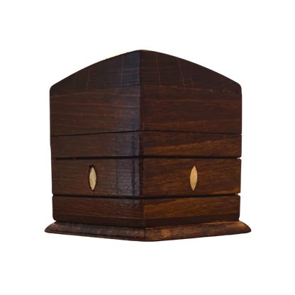 Ręcznie Rzeźbione Pudełko z Buku – Masa Perłowa i Aksamit, Ponadczasowy Wschodni Styl