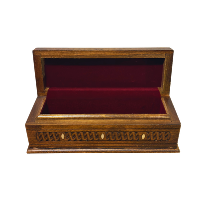 Handcrafted Luxury Carved Box – Mother of Pearl & Velvet Elegance