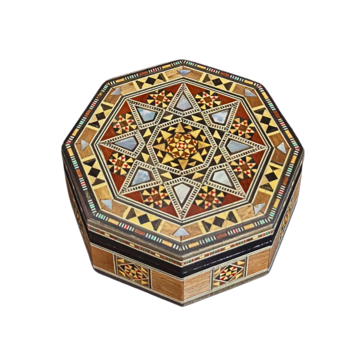 Petite Damascene Mosaic Box – Mother of Pearl & Velvet