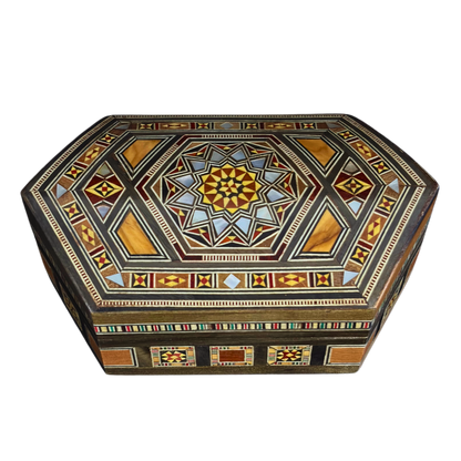 Artisan Damascene Mosaic Box – Mother of Pearl & Velvet