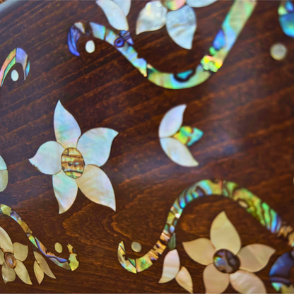 Sham – Pochette Damasquine de Luxe avec Nacre Florale & Brocart