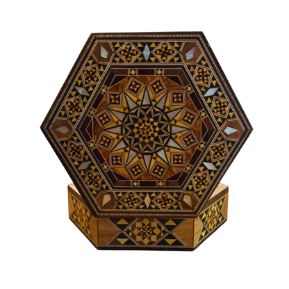 Scatola in Mosaico Damasceno Artigianale – Madreperla & Eleganza in Velluto