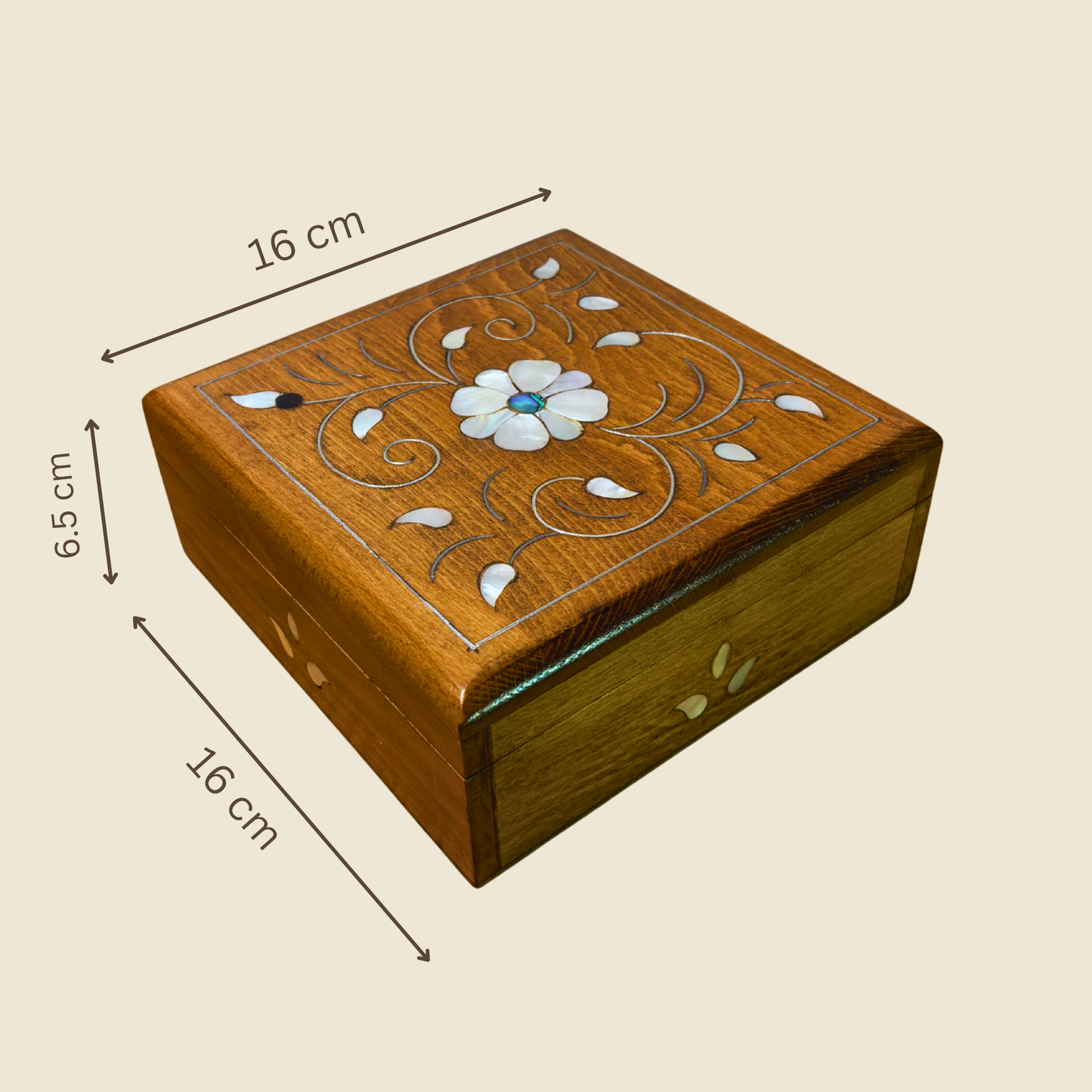 Handgefertigte Luxusbox aus Damaskus – Perlmutt & Samteleganz