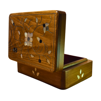 Damasceńska Szkatułka Luksusowa – Masa Perłowa & Aksamit