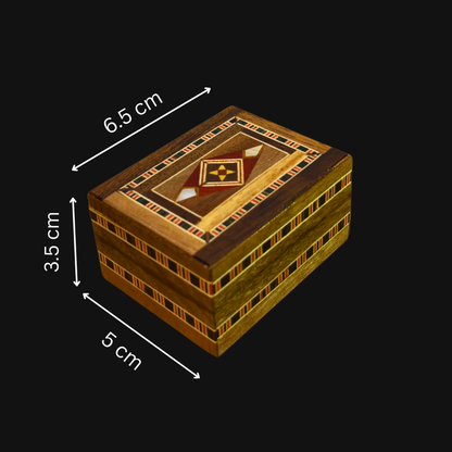 Handcrafted Mosaic Ring Box – Traditional Damascus Art & Velvet Interior