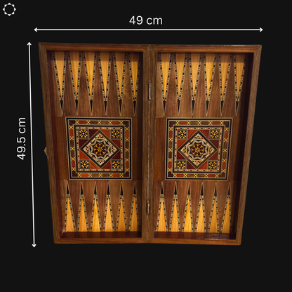 Table Damasquinée d’Échecs et de Backgammon Faite à la Main par Gaby Al Dayeh – Design Classique