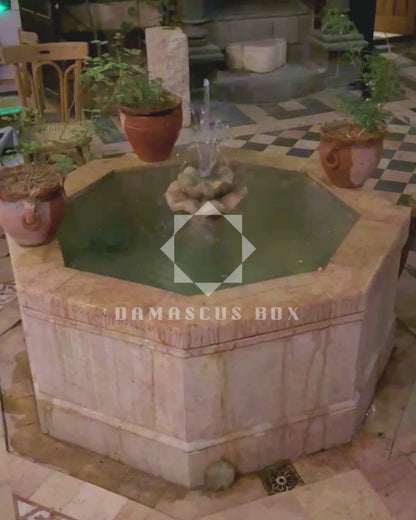 Damascene Mosaic Wooden Tray – Mother of Pearl Inlay & Walnut Finish